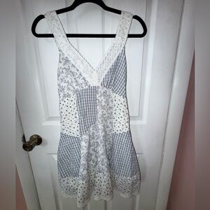 American Eagle Outfitters White and Blue Dress